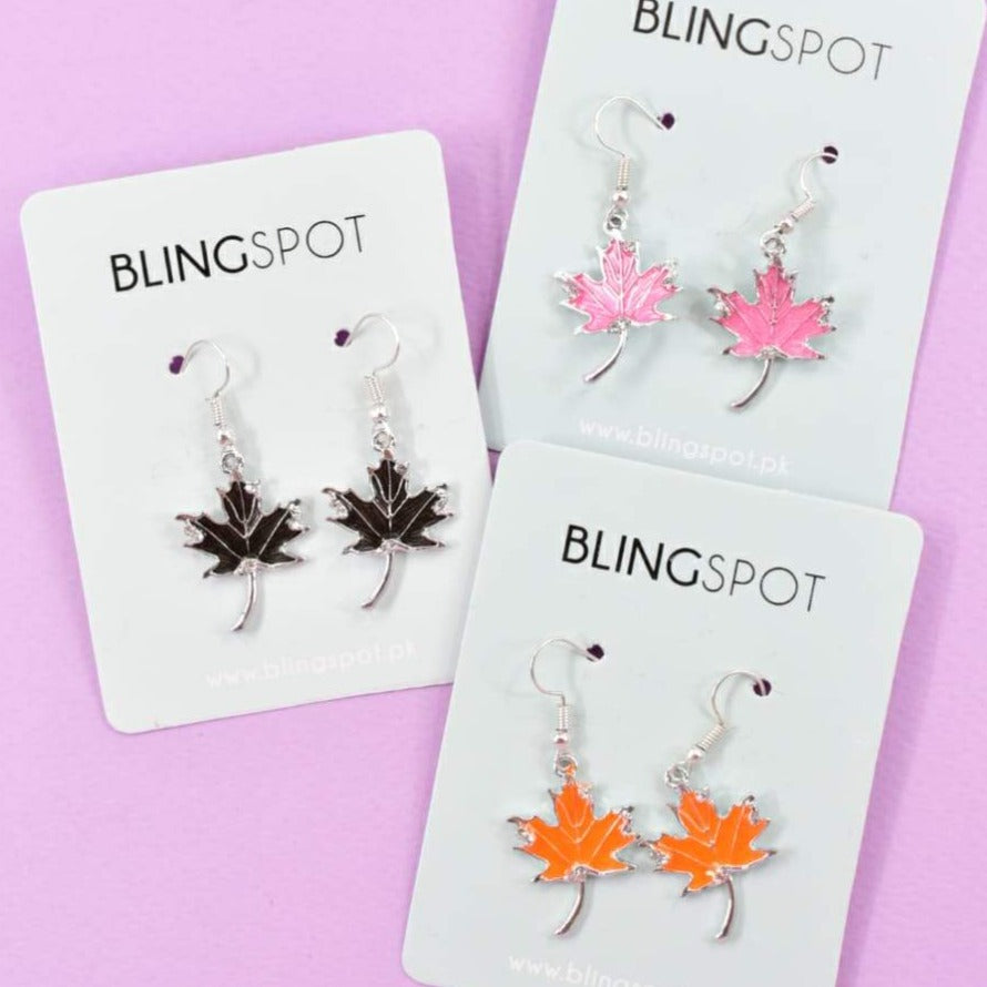 Silver Maple Leaf - Earrings 