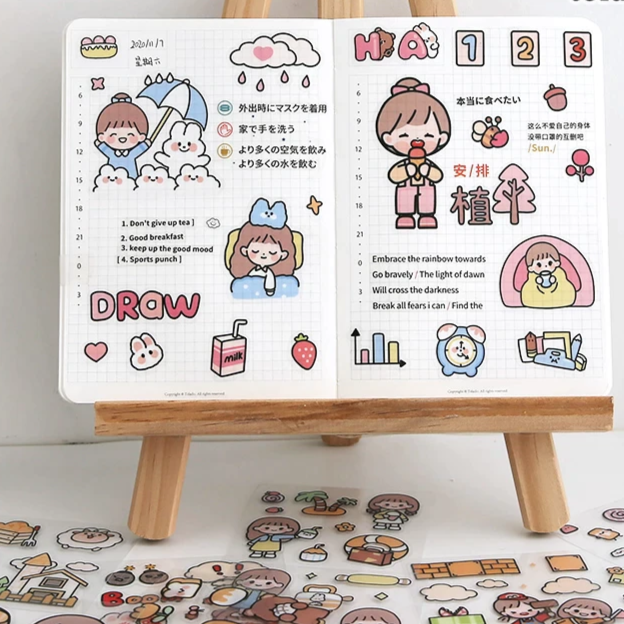 Kawaii Girl Sticker Set Style 1