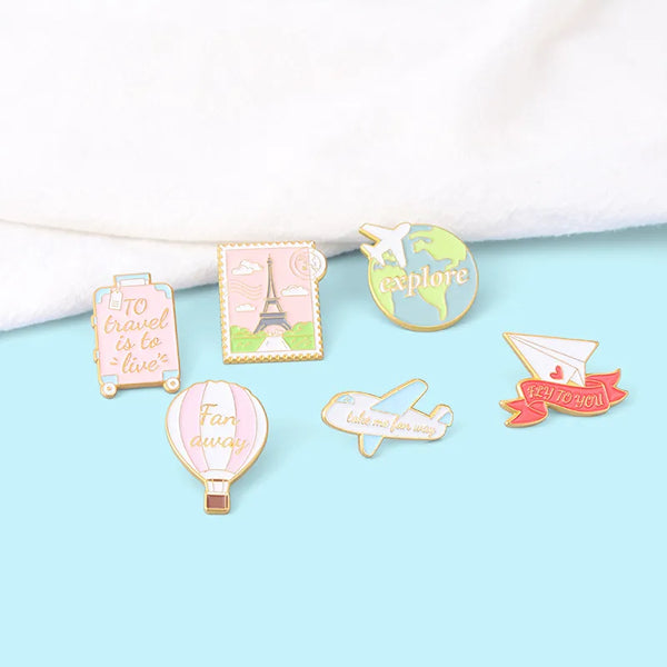 Travel To Around The Wrold - Enamel Pin