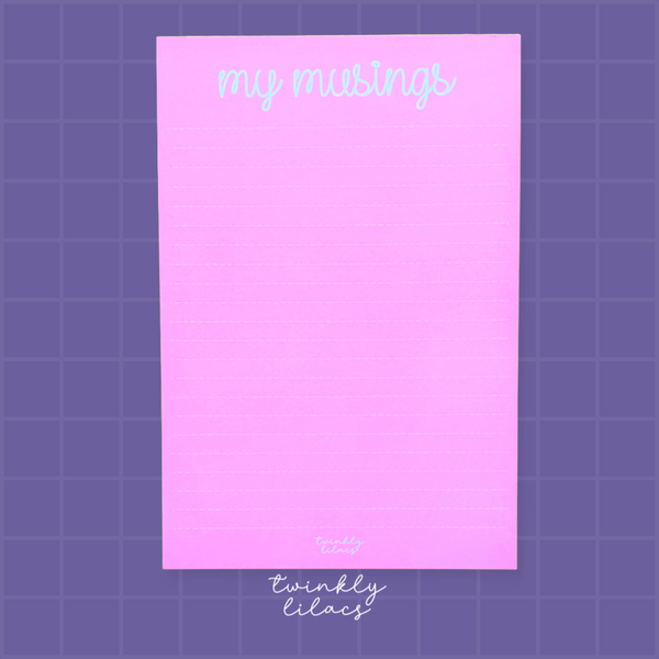 My Musings - Pink Notepad