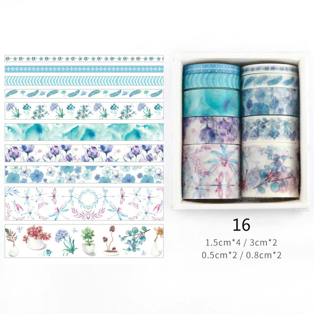 Florals Set Of 10 Washi Tape