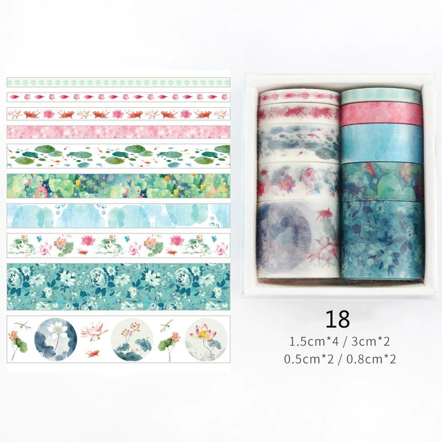 Florals Set Of 10 Washi Tape