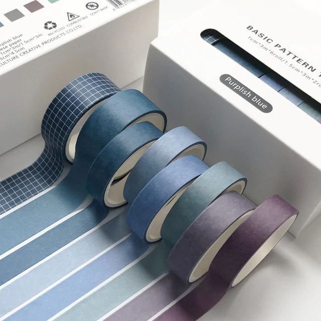 Purplish Blue Basic Pattern - Washi Tape