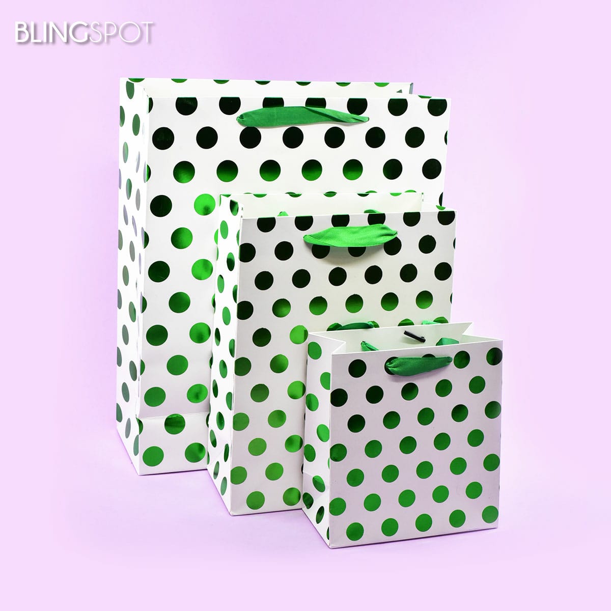 Polka Green Foil Gift Bag