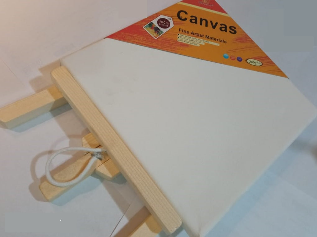 Art Canvas Cotton Pad &amp; Wooden Painting Stand