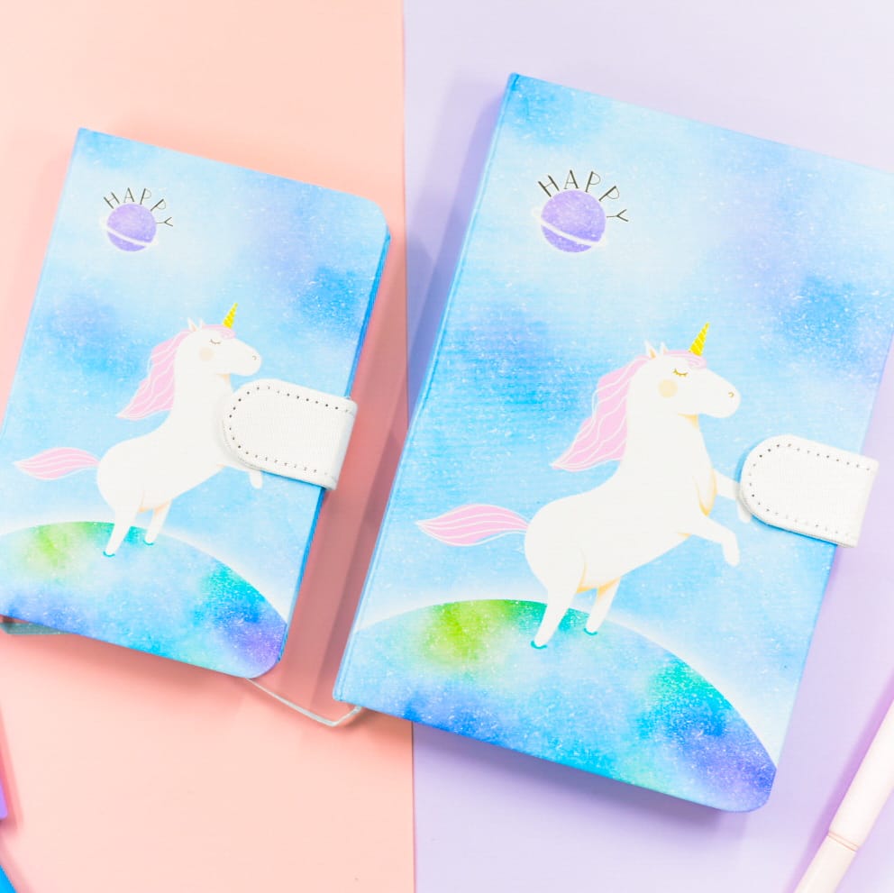 Blue Happy Unicorn - Journal