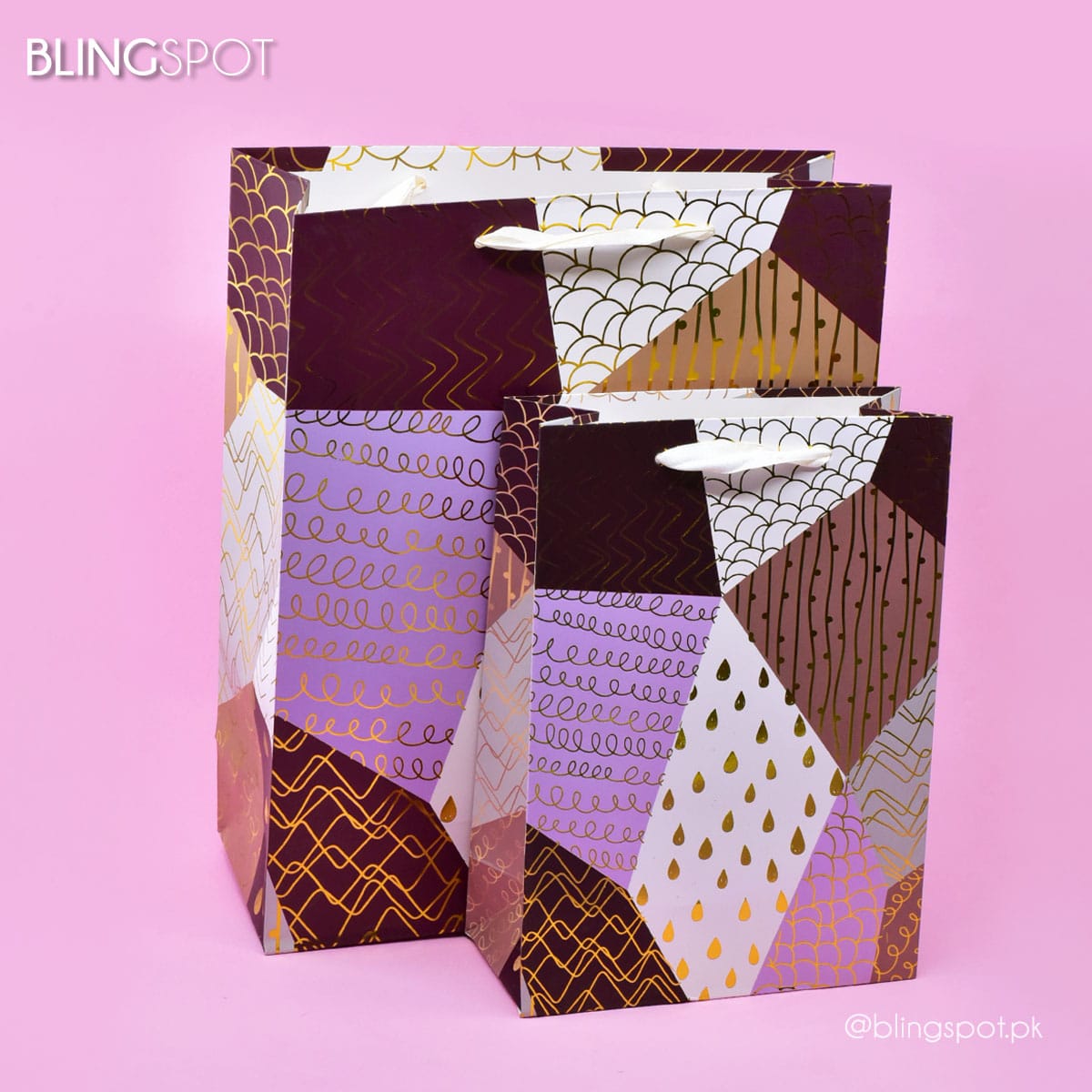 Abstract Gold Foil Brown - Gift Bag
