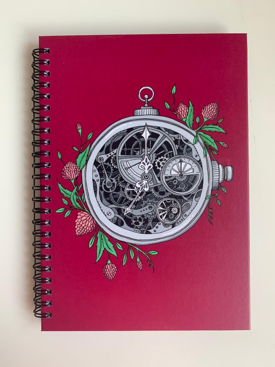 Vintage Clock  Notebook Whimsy  Journal