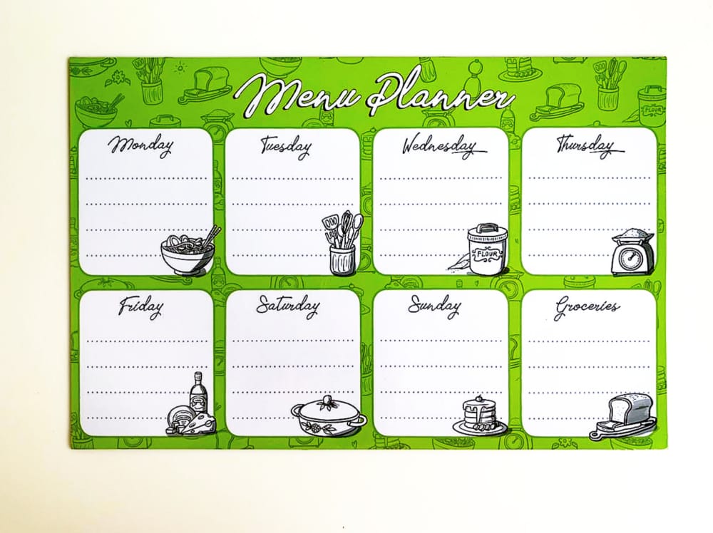 Wipe & Clean Magnetic Menu Planners - Green