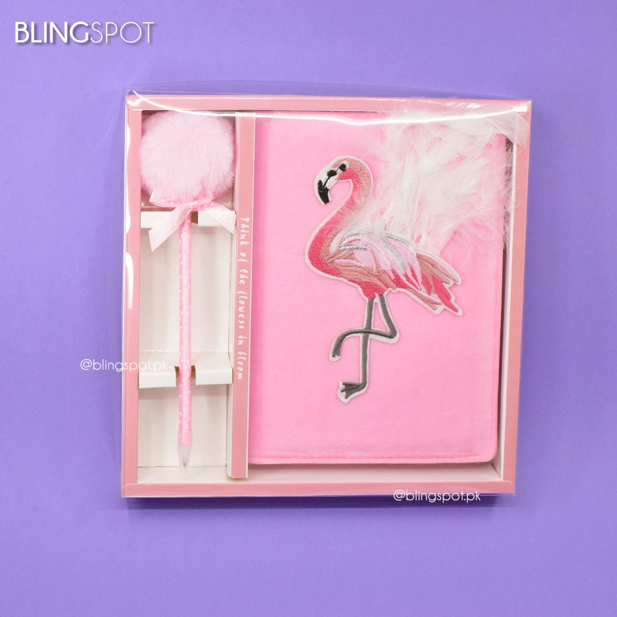 Fluffy Flamingo Feather - Stationery Set
