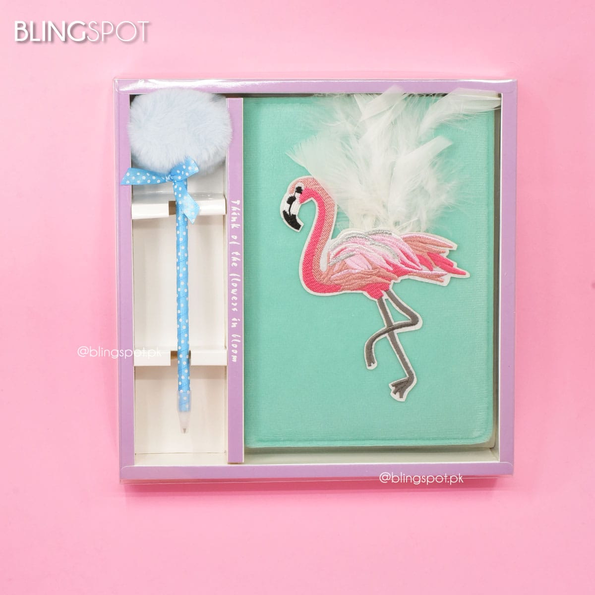 Fluffy Flamingo Feather - Stationery Set