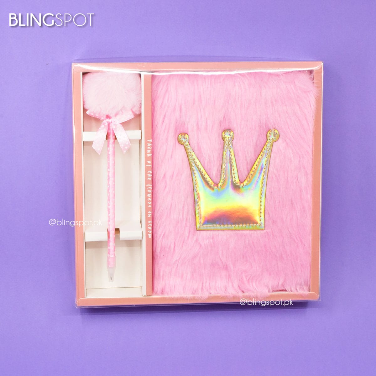 Pink Crown Fluff - Stationery Set