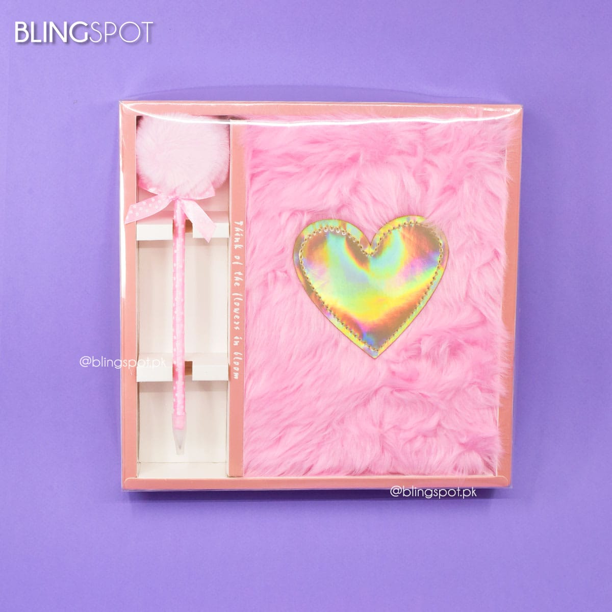 Pink Heart Fluff - Stationery Set
