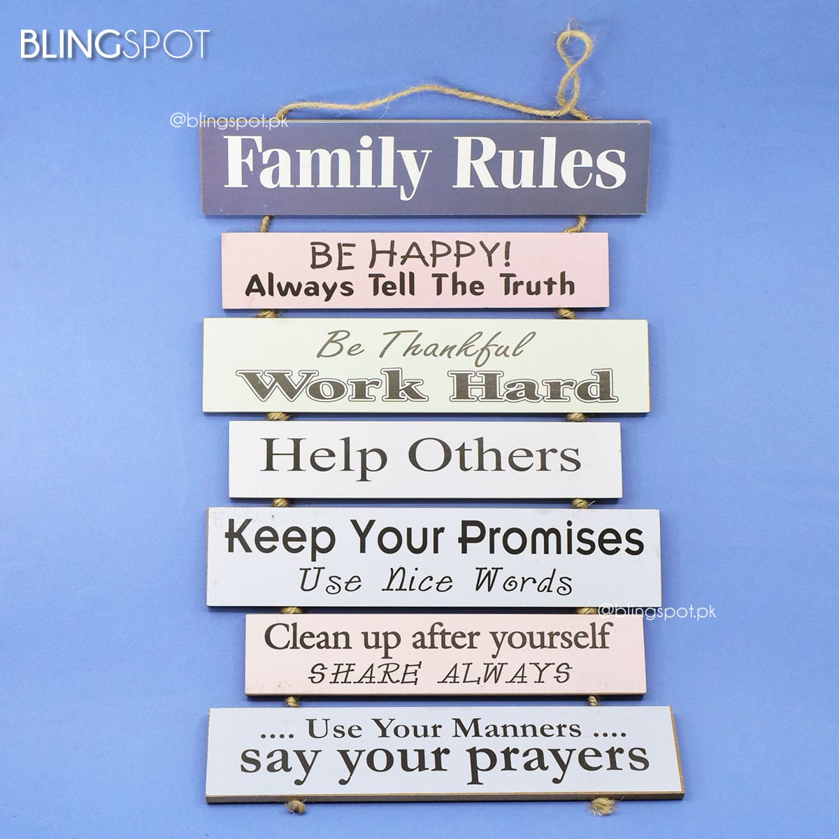Family Rules  - Wall Hanging