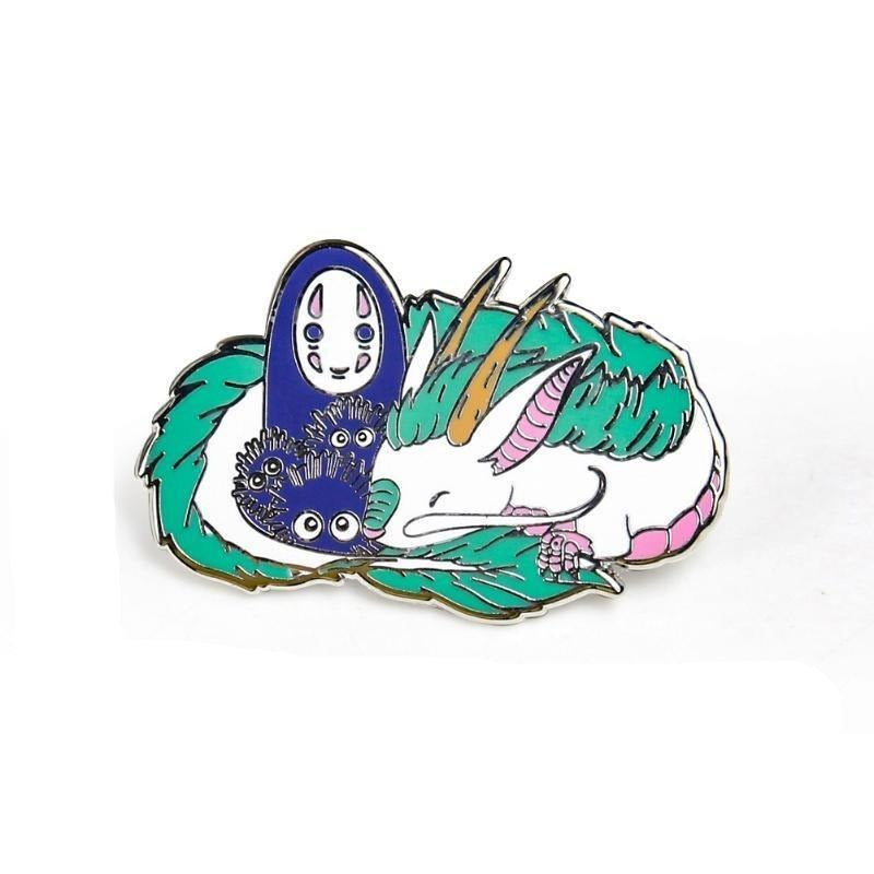 No Face & White Dragon - Enamel Pin