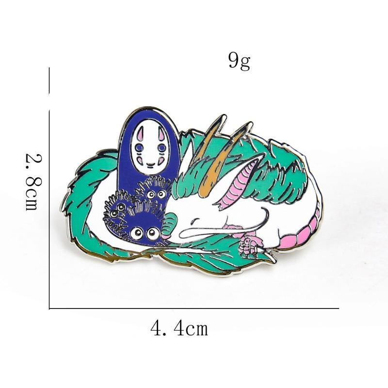 No Face & White Dragon - Enamel Pin