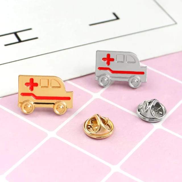 Ambulance Gold Enamel Pin
