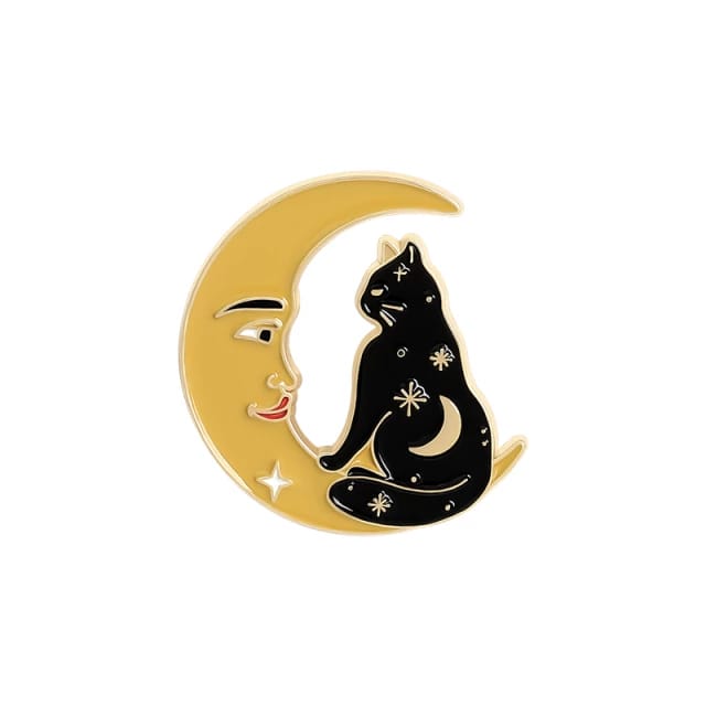 Dream Moon Black Cats  - Enamel Pin