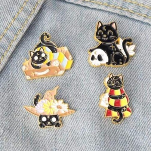 Magical Black Cat - Enamel Pin