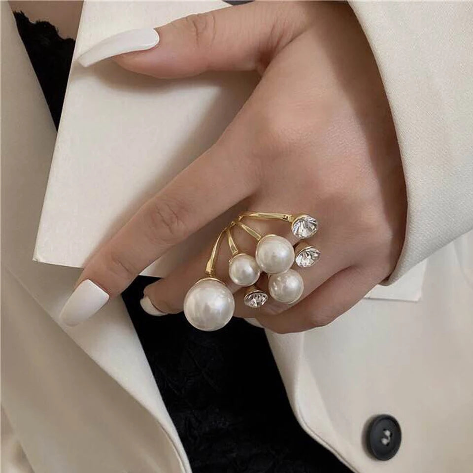 Pearl Cluster Chunky   - Ring