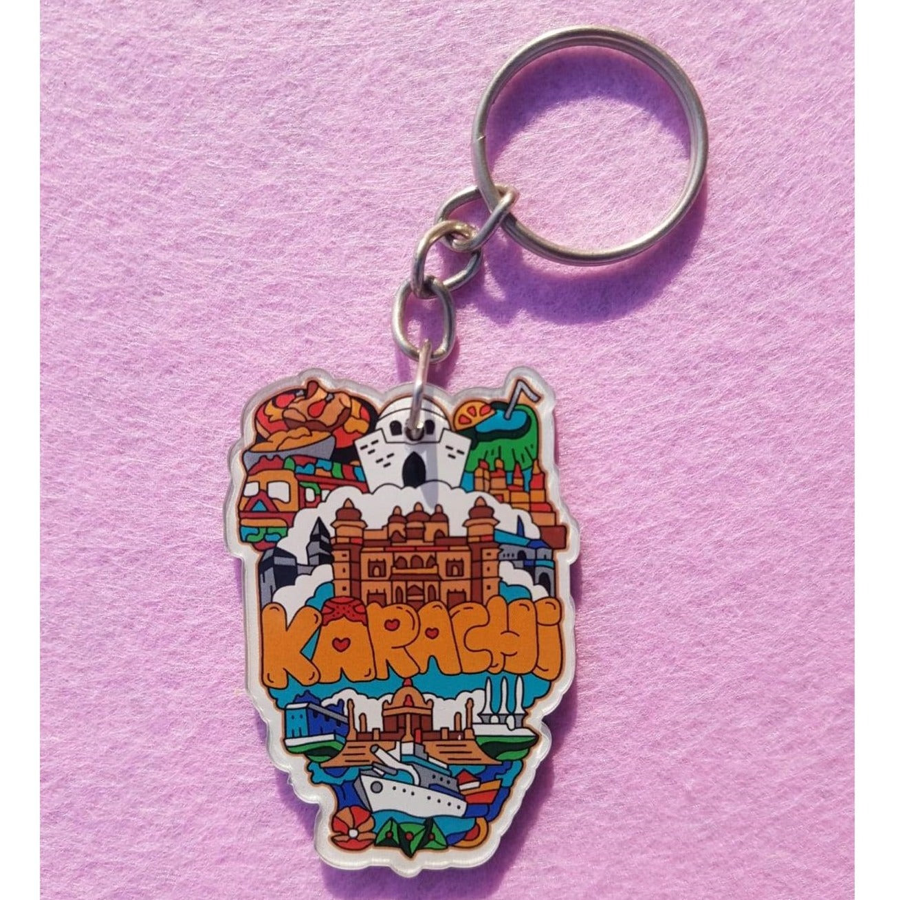 Karachi  Acrylic - Key Ring Style 2