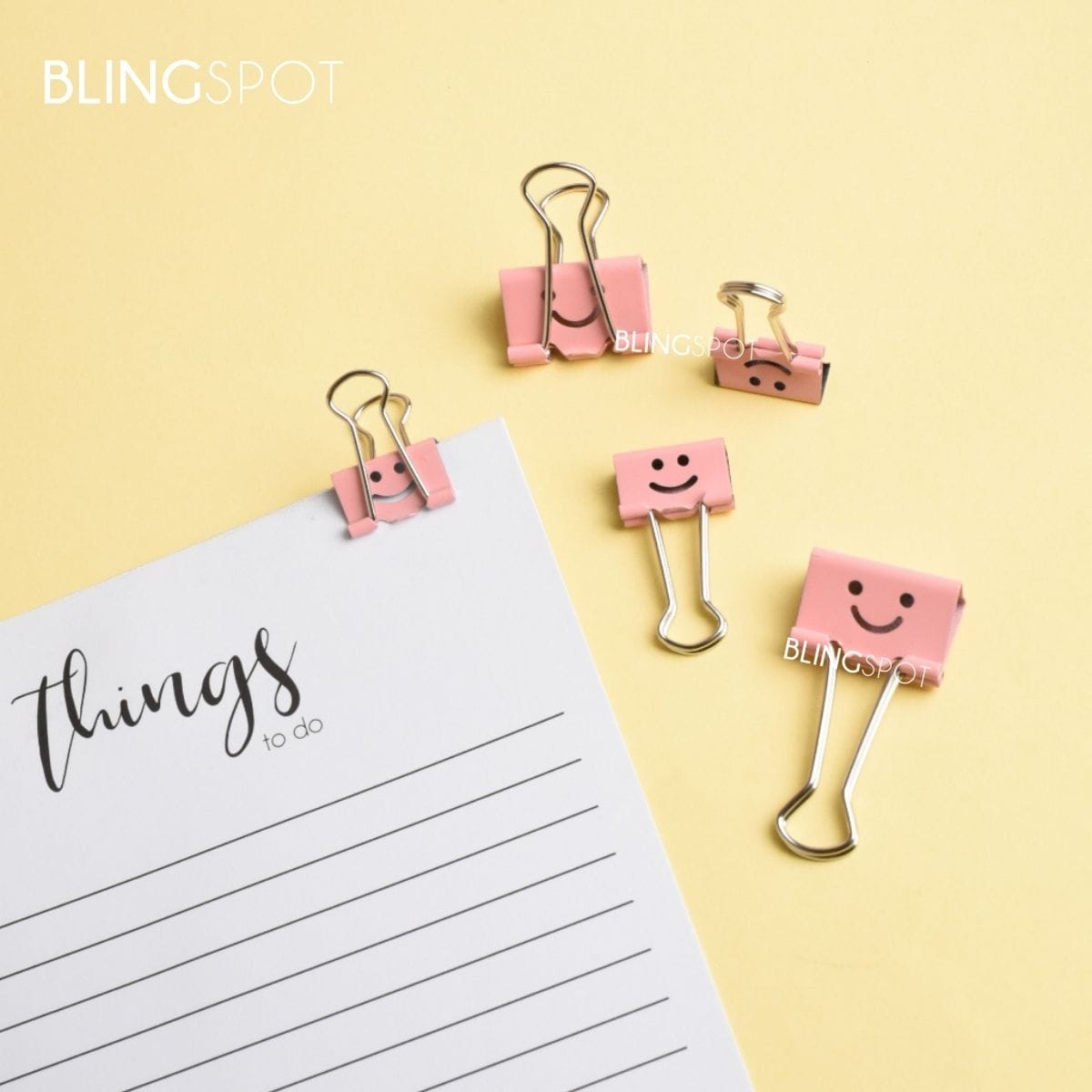 Smiley Pink Metal Binder Clip