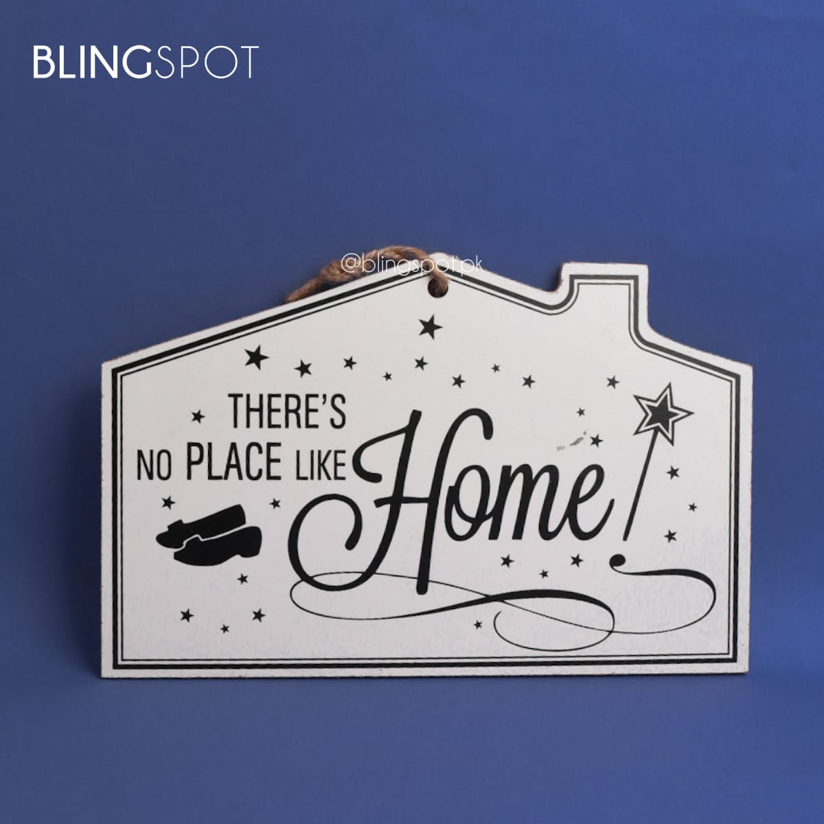 There Is No Place Like Home White Wooden- Plaque