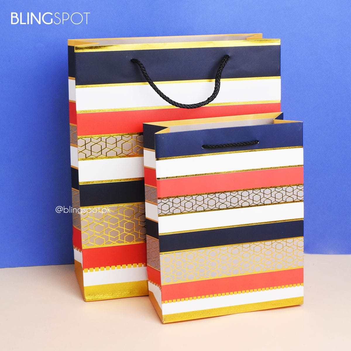 Monochrome &amp; Foil Stripes Style 5 - Gift Bag