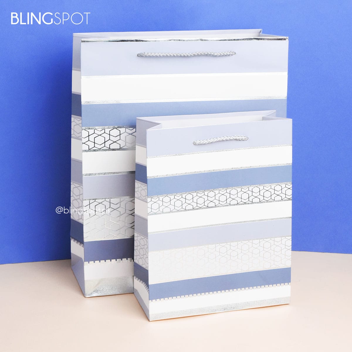 Monochrome &amp; Foil Stripes Style 3 - Gift Bag