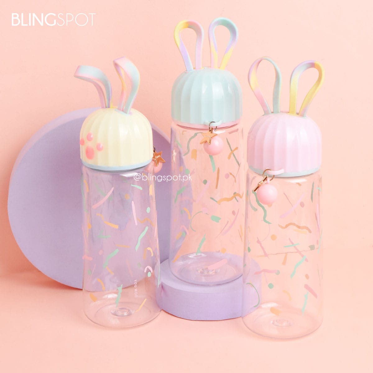 Rainbow Bunny Ears Style 2 - Water Bottle