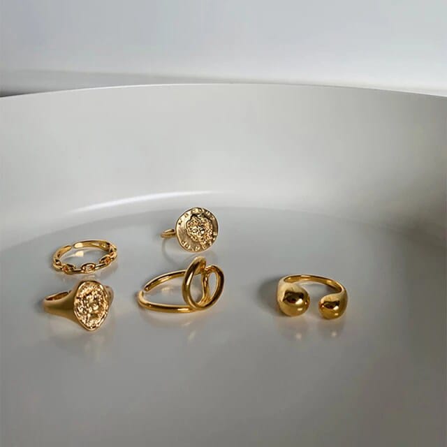 Trendy Gold Style 2 - Ring Set