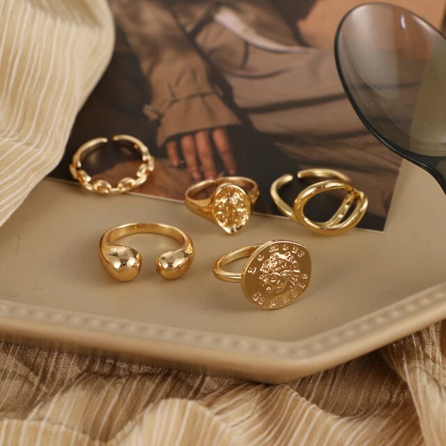 Trendy Gold Style 2 - Ring Set