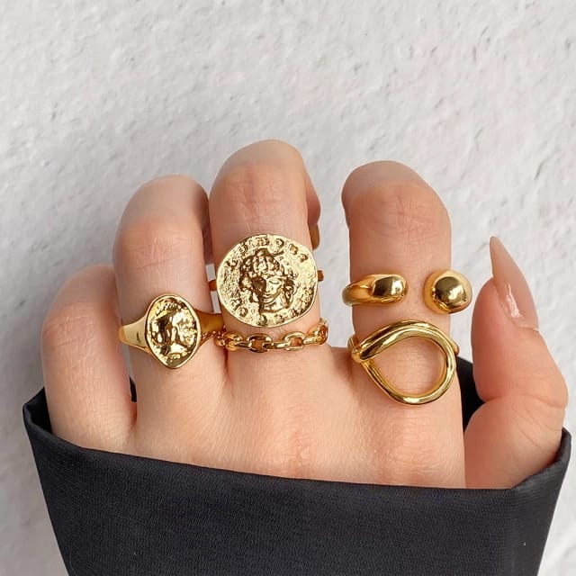 Trendy Gold Style 2 - Ring Set