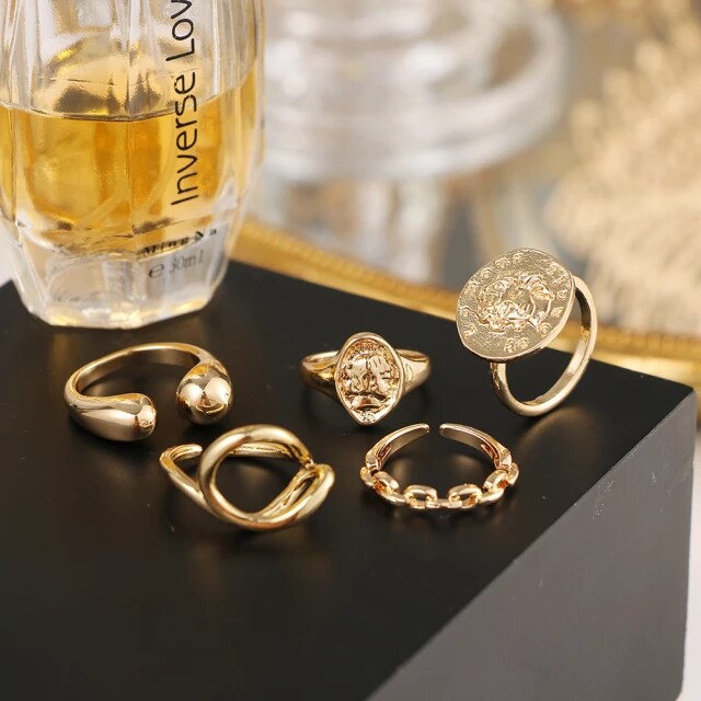 Trendy Gold Style 2 - Ring Set