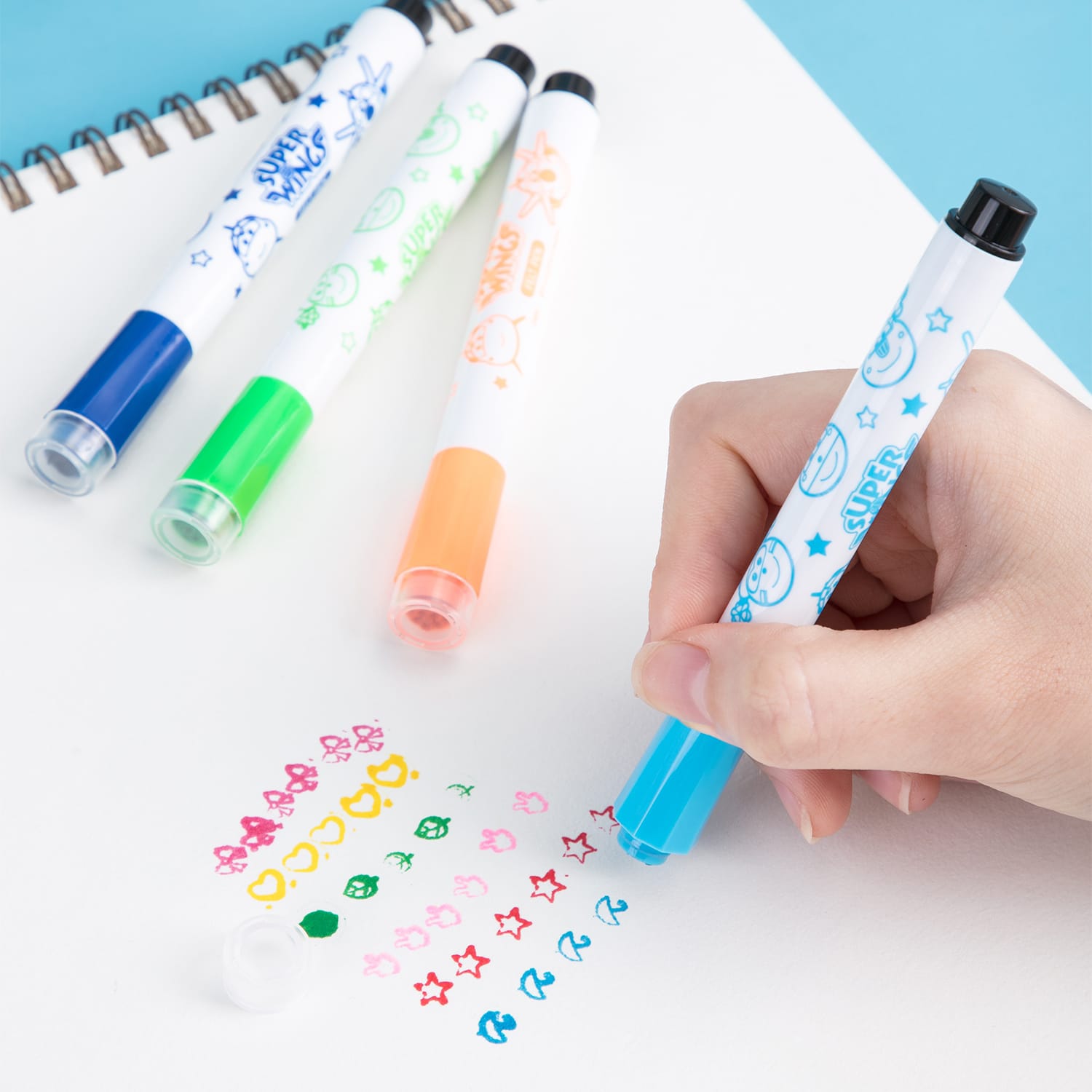 Deli Super Wings Set Of 12 Marker ( Stamp & Markers 2 in 1 )