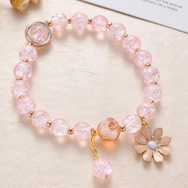 Daisy Charm  Pink  - Bracelet