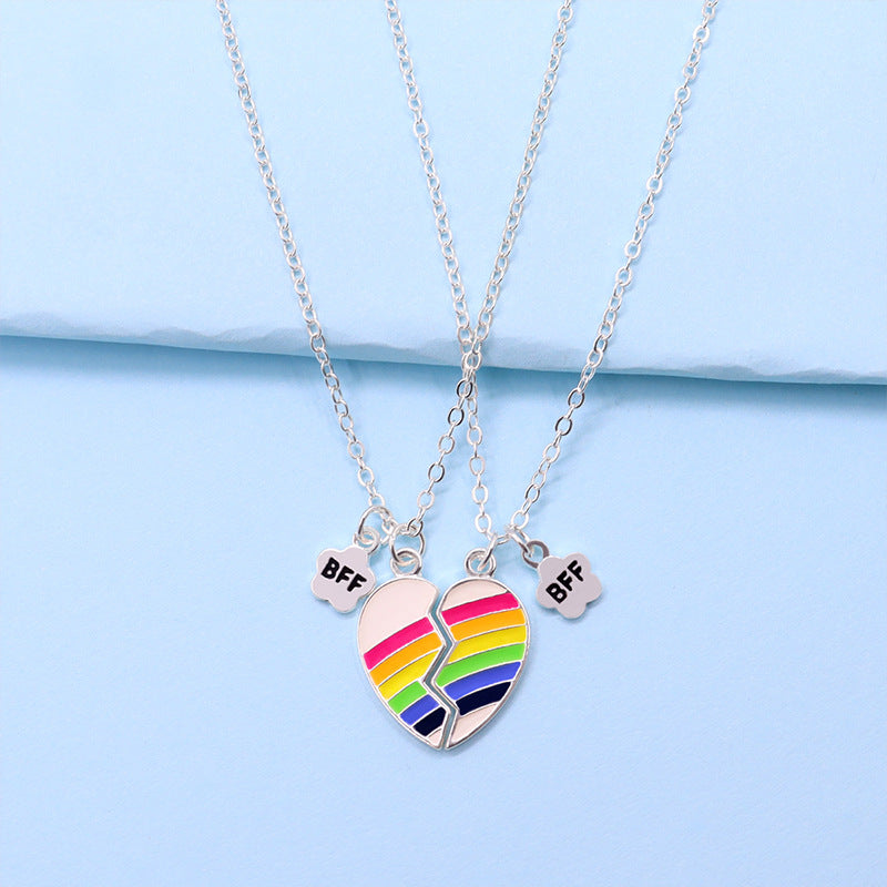 Rainbow Heart ( BFF ) - Necklace