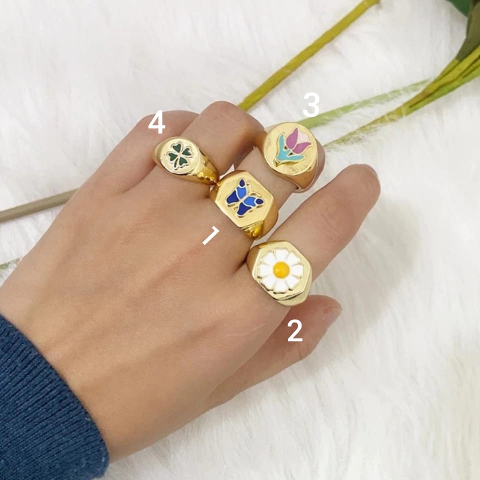 Funky Florals Gold  - Ring