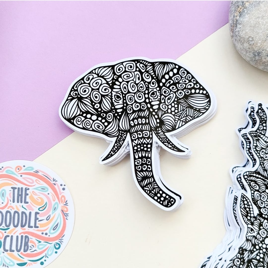 Elephant Doodle - Sticker