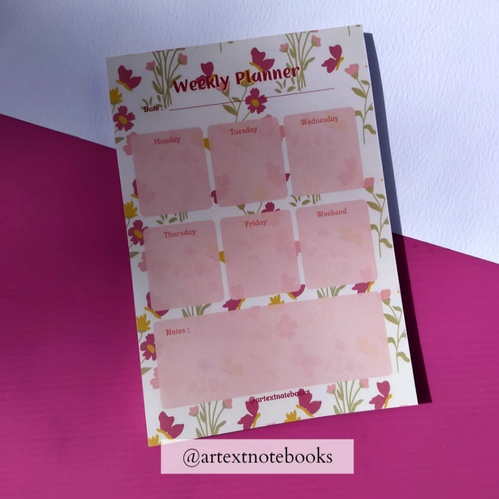 Amy's Butterfly Flower  Weekly Planner - Notepad