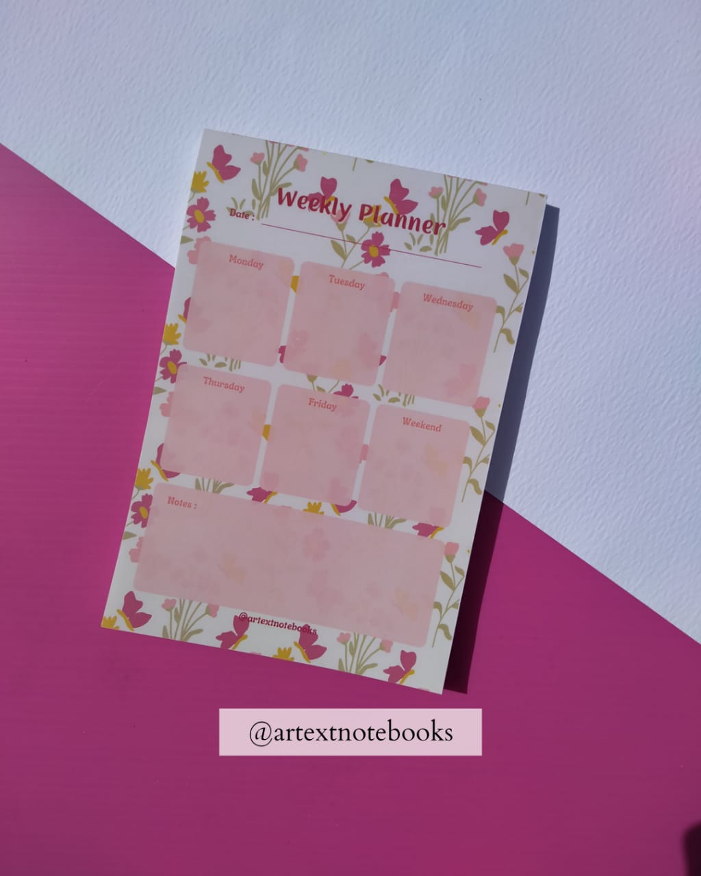 Amy's Butterfly Flower  Weekly Planner - Notepad