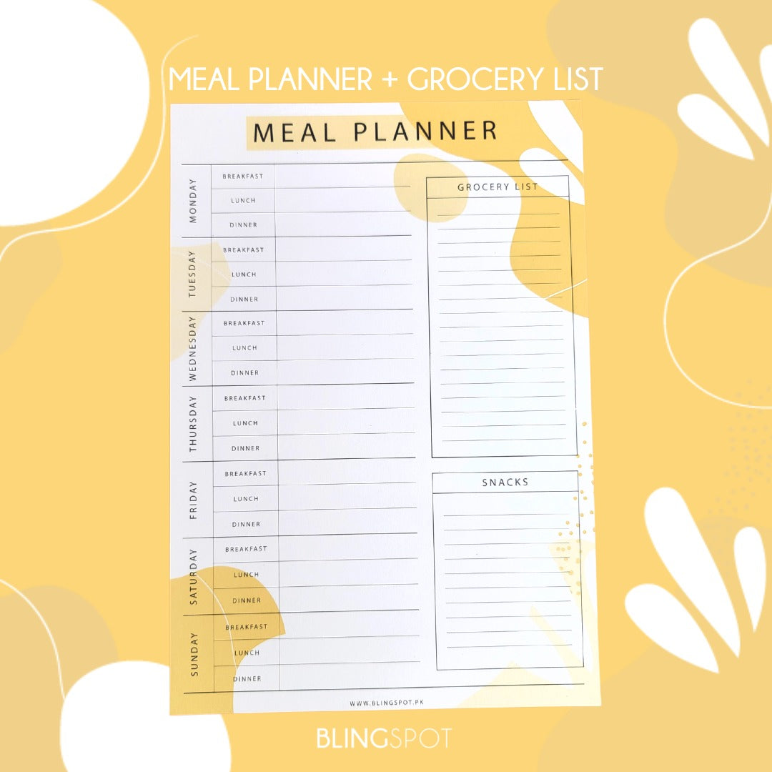 Meal Planner Yellow - Notepad