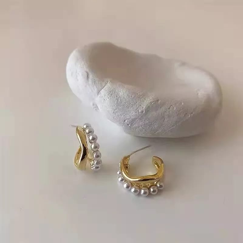 White & Gold Style 2 - Earring