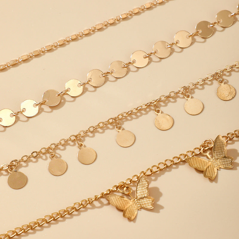 Butterfly Gold - Anklet Set Of 4