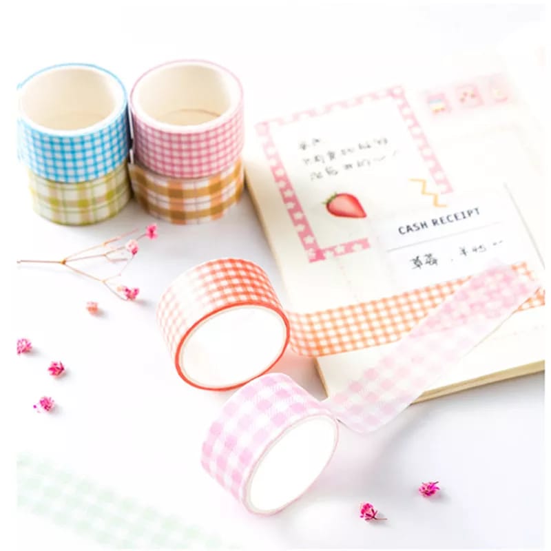 Candy Color Grid Set Of 4 - Washi Tape