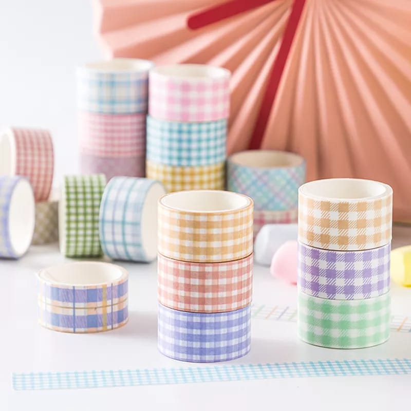 Candy Color Grid Set Of 4 - Washi Tape