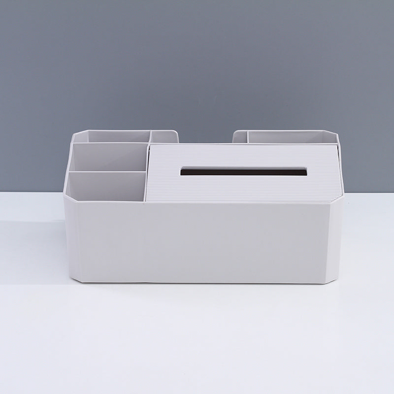 Grey Remote Control Holder Tissue Cover Box Storage Organizer