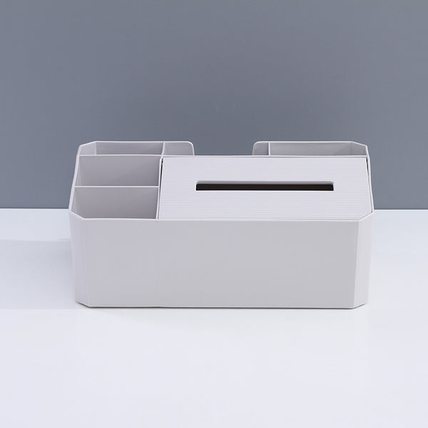 Grey Remote Control Holder Tissue Cover Box Storage Organizer The