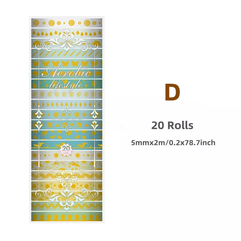 Slim Foil Pattern - Washi Tape Set Of 20