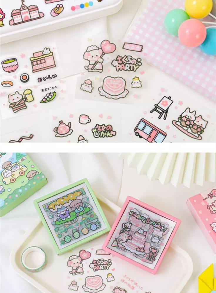 Kawai Cute Animal  Sticker Set